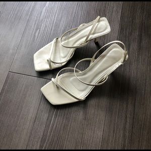 Zara strappy mid heel, leather sandals